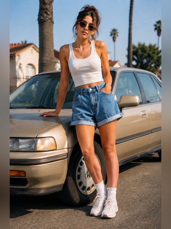 American Eagle Outfitters Pants - American Eagle Outfitters Mom Short Hi-Rise Medium Wash Cuffed Jean Shorts Sz 6